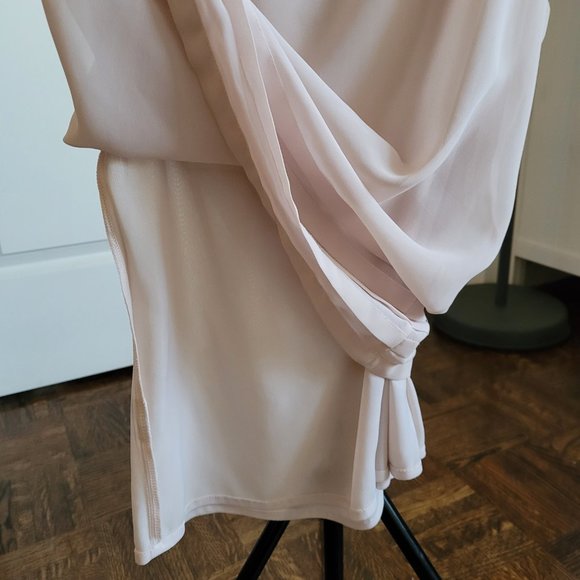 Blush pink lined chiffon sleeveless top blouse cami shirt size small - Picture 2 of 7